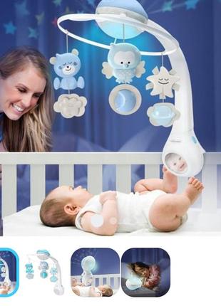 Музыкальный мобиль с проектором infantino 3 в 1 голубой