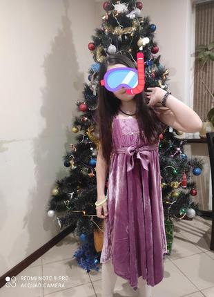 Дуже  красиве велюрове плаття monsoon на дівчинку на 7-9 років7 фото
