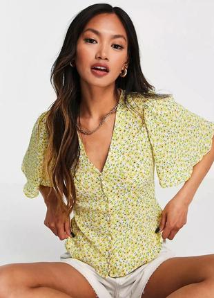 Стильная блузка asos design с короткими пышными рукавами, s/m