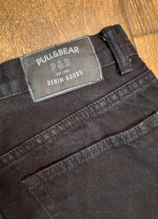 Классные черные джинсы с кокеткой mom pull&bear, размер 36.3 фото