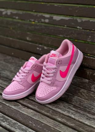 Nike dunk low gs triple pinkженские кроссовки nike/женские кроссовки6 фото