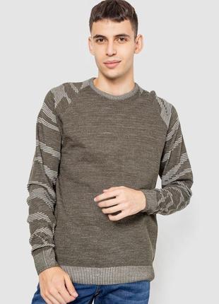 Светр чоловічий з рукавом реглан, колір оливковий, 247r5062