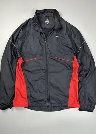 Винтажная черная нейлоновая куртка для бега nike
