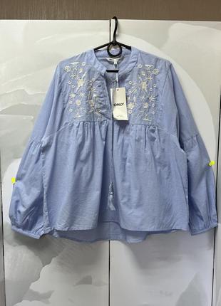 📌 нова бавовняна блуза, сорочка only, нова з паперовою біркою
