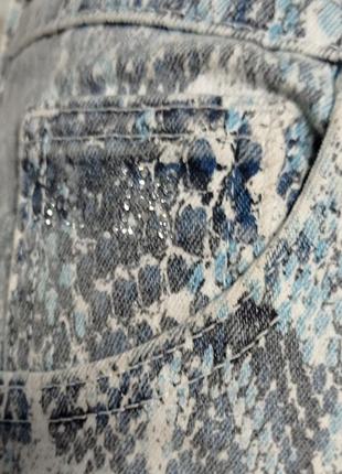 Винтажные джинсы blumarine anna molinari с принтом змеи,р.xs/s, италия5 фото
