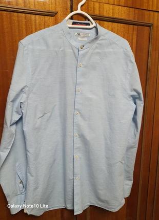 Zara стильная легкая летняя рубашка хлопок лен2 фото