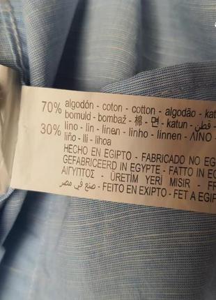 Zara стильная легкая летняя рубашка хлопок лен6 фото