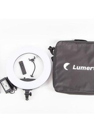 Кольцевая лампа lumerty premium (45см-96вт) led на штативе с креплением