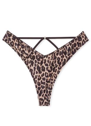 Трусики victoria’s secret very sexy strappy back high-leg thong panty оригинал лео стринги...
