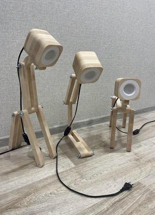 Дизайнерський світильник з дерева,дитячі дерев'яні світильники настільні лампи