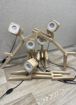 Дизайнерский светильник из дерева,детские деревянные светильники настольные лампы