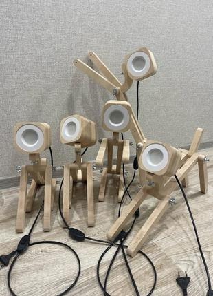 Дизайнерский светильник из дерева,детские деревянные светильники настольные лампы