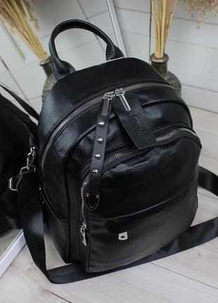 Жіночий шикарний та якісний рюкзак сумка для дівчат чорний4 фото