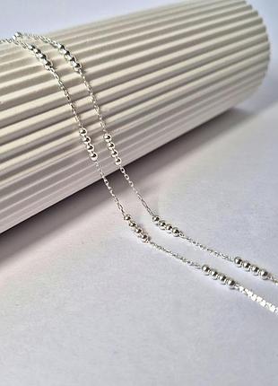 Жіноча срібна цепочка кольє з кульками 45 см срібло 925 проби 6315 3.37г