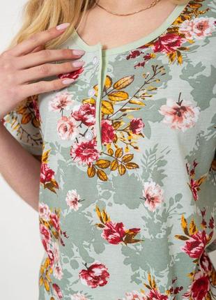 Пижама женская с принтом, цвет светло-оливковый, 219r1215 фото