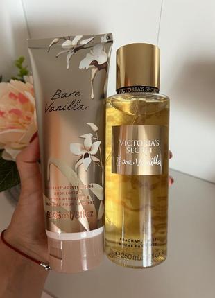 Набір vs - bare vanilla: спрей і лосьон для тіла✨ парфуми, духи, туалетна вода, спрей, тестер, пробнік
