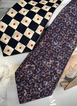 Шовкова вантажна краватка vintage silk tie7 фото