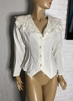 Вінтажна блуза з комірцем блузка вінтаж