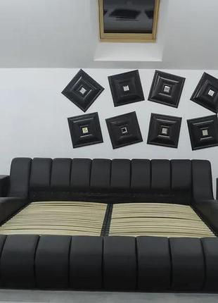 М'яке шкіряне двоспальне ліжко, двоспальне ліжко шкіряна