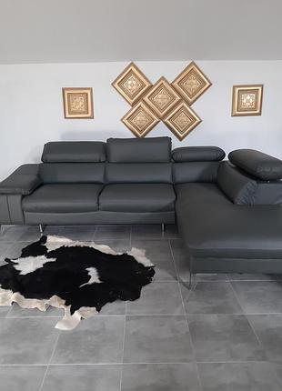 Шкіряний куточок, гарний кутовий диван fino,кутик