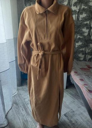 Пальто в пол макси под пояс