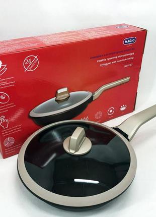 Сковорода magio с крышкой антипригарная 26 см