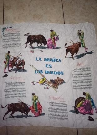 Хустка вінтаж "ноти коріди"