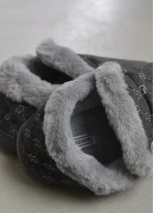 Домашние тапочки на меху с принтом / комнатные тапочки4 фото