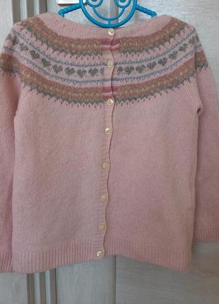 Модный кардиган свитер теплый джемпер свитшот кофта кофточка на пуговицах для девочки 6-7 лет3 фото