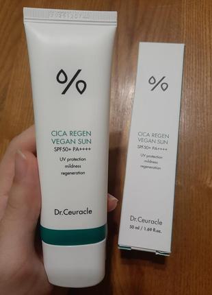 Dr. ceuracle cica regen vegan sun – солнцезащитный крем с центеллой spf50+ pa++++