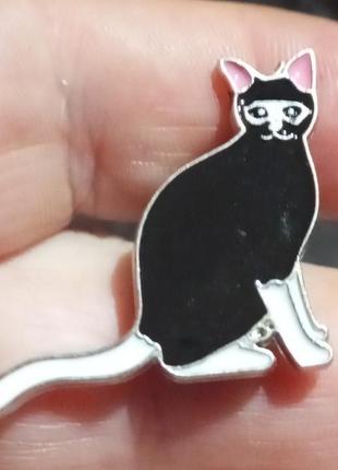Брошь брошка значок пин кот кошка металл эмаль