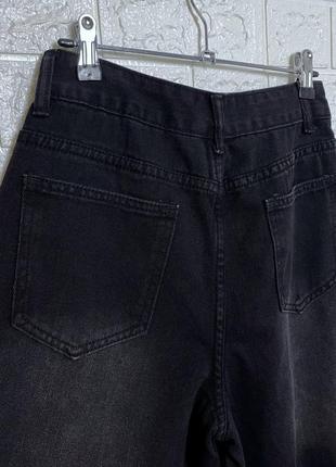 Новые широкие y2k джинсы с потертостями и дырками на высокой посадке из плотного денима7 фото