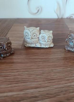 Скульптура «две маленькие совы на ветке». винтаж (1980–1989 гг.)