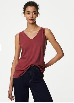 Футболка без рукав marks & spencer, бавовна, модал