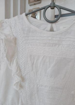 Нарядна шкільна святкова біла блузка сорочка з довгим рукавом некст next для дівчинки 7 років 1222 фото