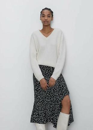 Zara 🖤 юбка миди на запах цветочный принт 💯 вискоза