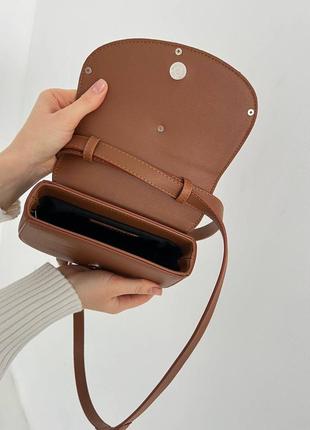 Жіноча сумка diesel 1dr denim iconic shoulder bag brown8 фото
