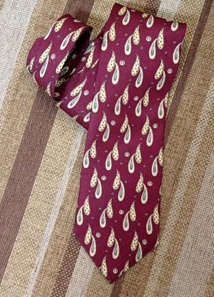 Брендовый винтажный шелковый галстук aigner, итальялия1 фото