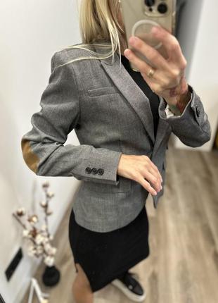 H&m блейзер жакет пиджак женский серый как новый короткий приталенный