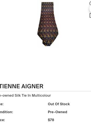Брендовый винтажный шелковый галстук aigner, итальялия5 фото