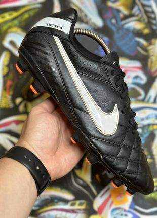 Бутси nike tiempo natural 4 fg 'black white'