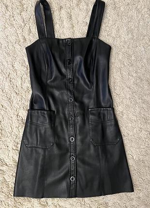 Шкіряний сарафан плаття