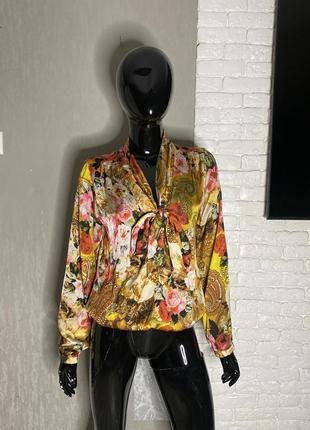 Вінтажна блузка блуза з зав’язкою бантом у ретростилі studio anneloes, l