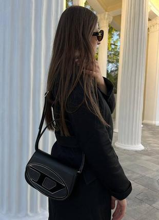 Женская сумка diesel 1dr denimic shoulder bag black7 фото