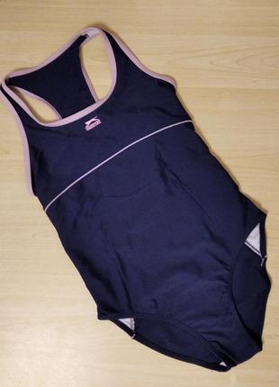 Купальник спортивный slazenger, для плавания, бассейна, на 7-8 лет, сплошной, слитный, цельный спортивный