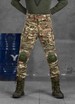 Боевые штаны мультикам с наколенниками в комплекте тактические штаны камуфляж мультикам материал рипстоп