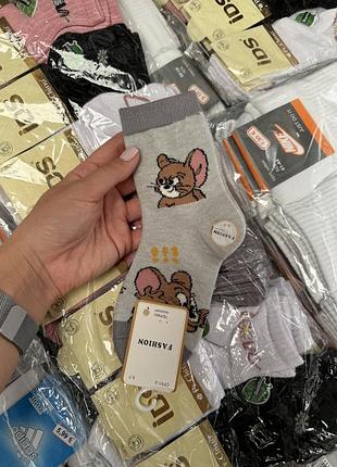 Носки носки кашемир на осень зима осенние зимние том и джори tom jerry термо кашемировые с рисунками