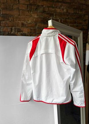 Adidas women's vintage full zip sport jacket running red/white 3-stripes женская, винтажная, спортивная куртка, беговая3 фото