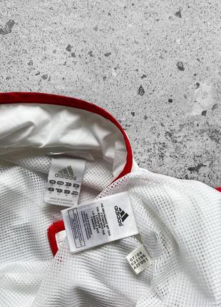 Adidas women's vintage full zip sport jacket running red/white 3-stripes женская, винтажная, спортивная куртка, беговая7 фото