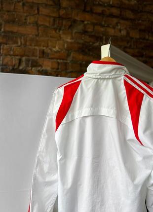 Adidas women’s vintage full zip sport jacket running red/white 3-stripes жіноча, вінтажна, спортивна куртка, бігова4 фото
